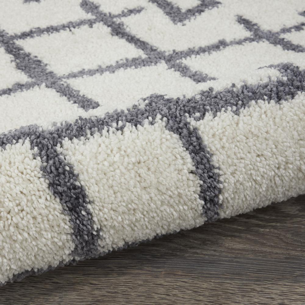 Moroccan Shag Area Rug, White, 2'2" x 8'1"