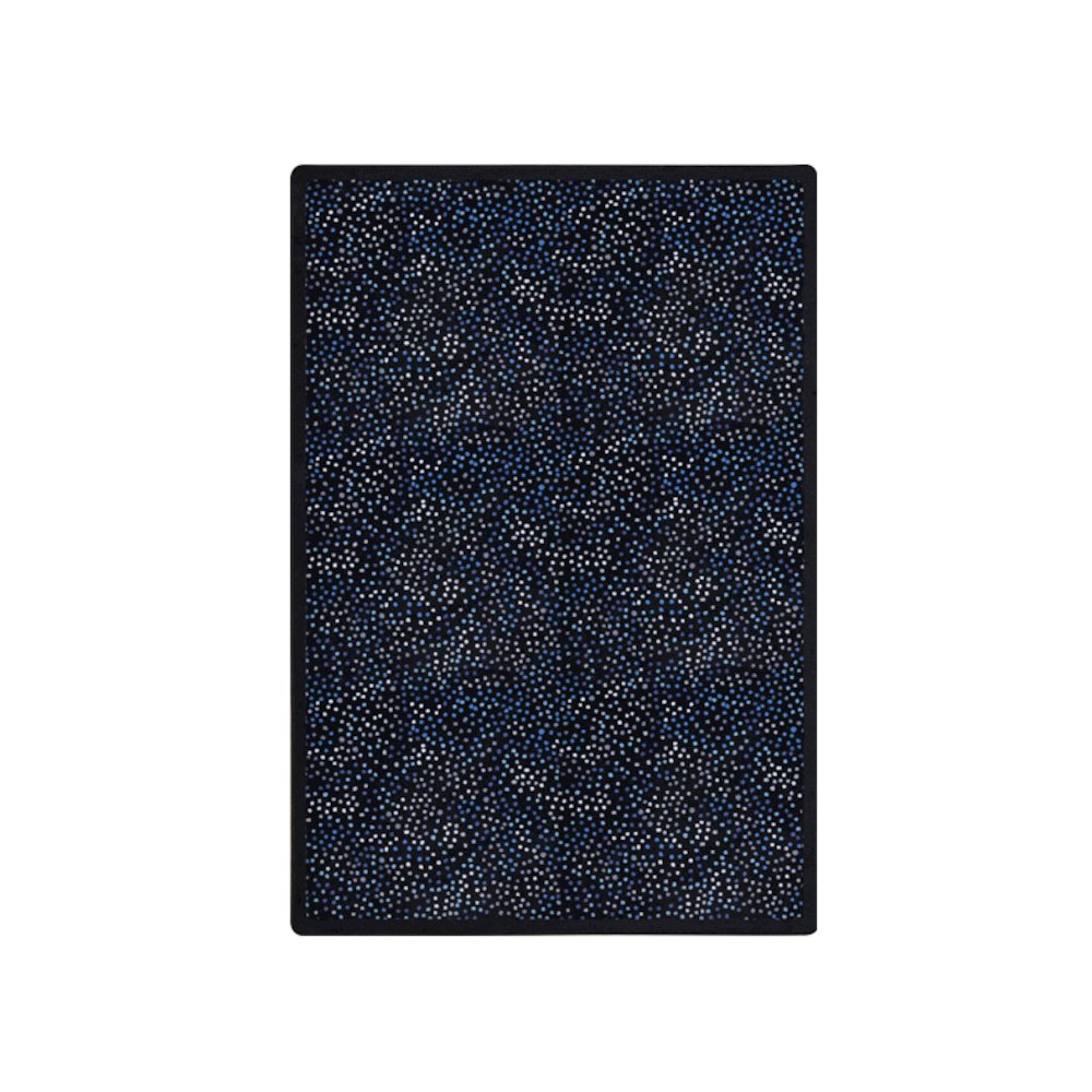 Kaleidoscope Dots Aglow 5'4" x 7'8" Area Rug in Color Silver