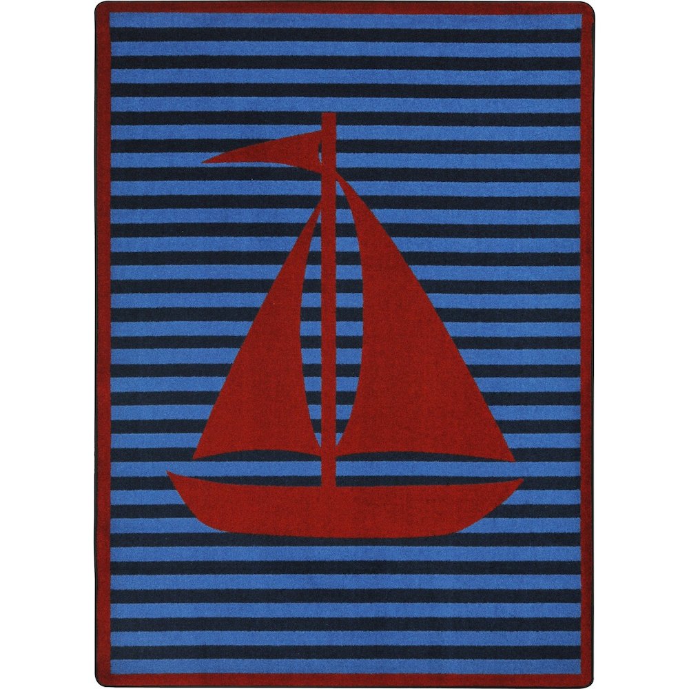 Kid Essentials Following Seas 5'4" x 7'8" Area Rug in Color Red