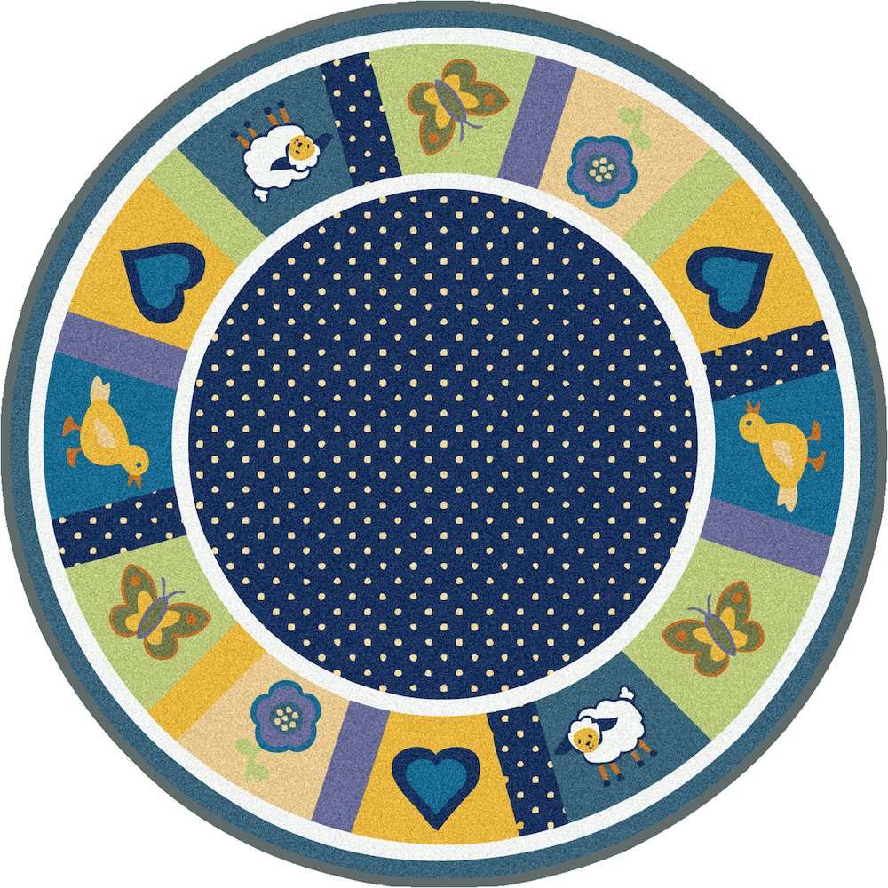 Kid Essentials Seeing Spots 13'2" Round Area Rug in Color Bold