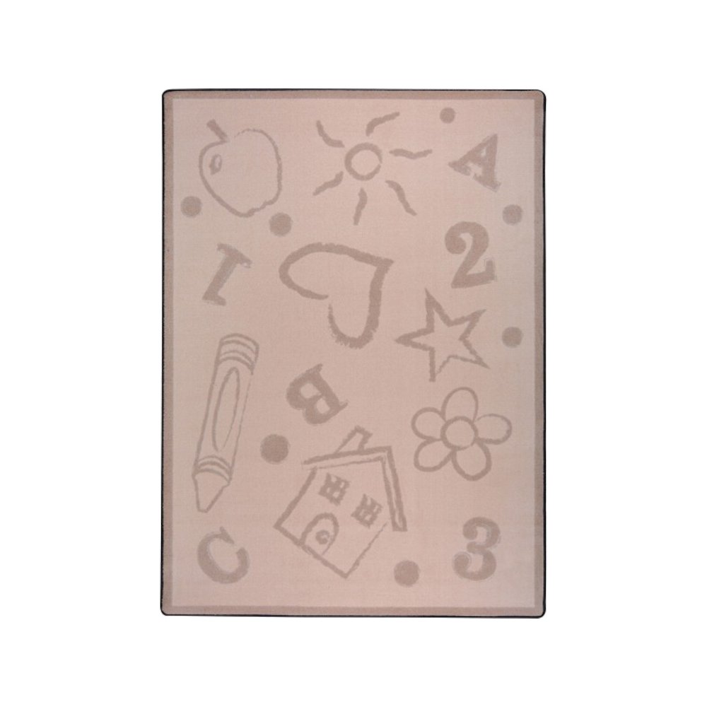 Playful Patterns Kid's Art 10'9" x 13'2" Area Rug in Color Beige