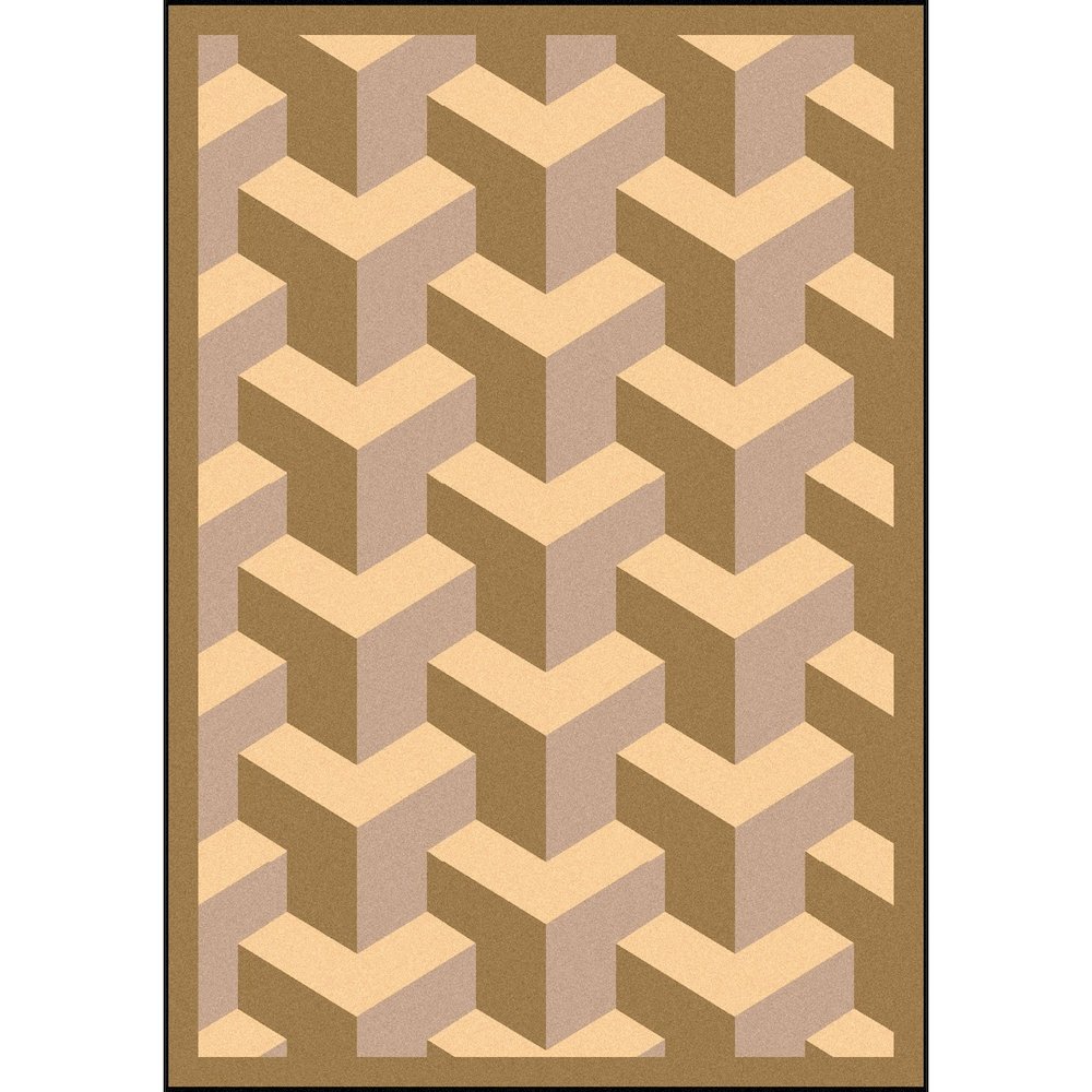 Kaleidoscope Rooftop 10'9" x 13'2" Area Rug in Color Beige
