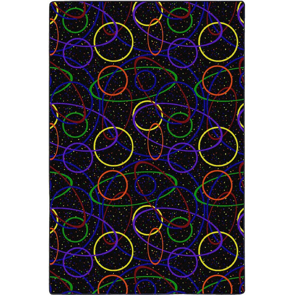 Neon Lights Looped 12' x 12' Area Rug in Color Fluorescent