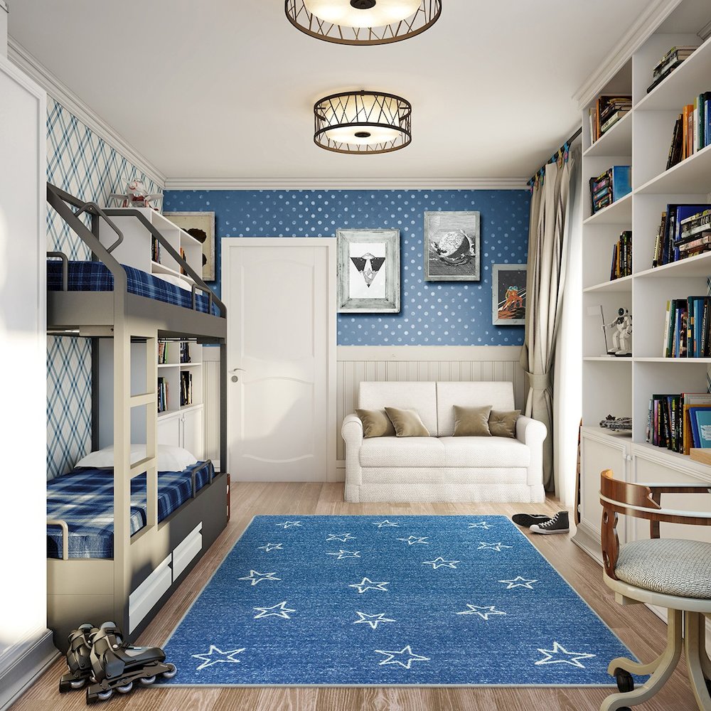 Claremont Kids Shine On 3'10" x 5'4" Area Rug in Color Blue Skies