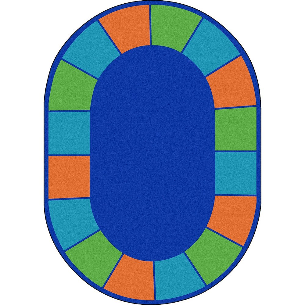 Kid Essentials Squares to Spare 7'8" x 10'9" Oval Area Rug in Color Multi