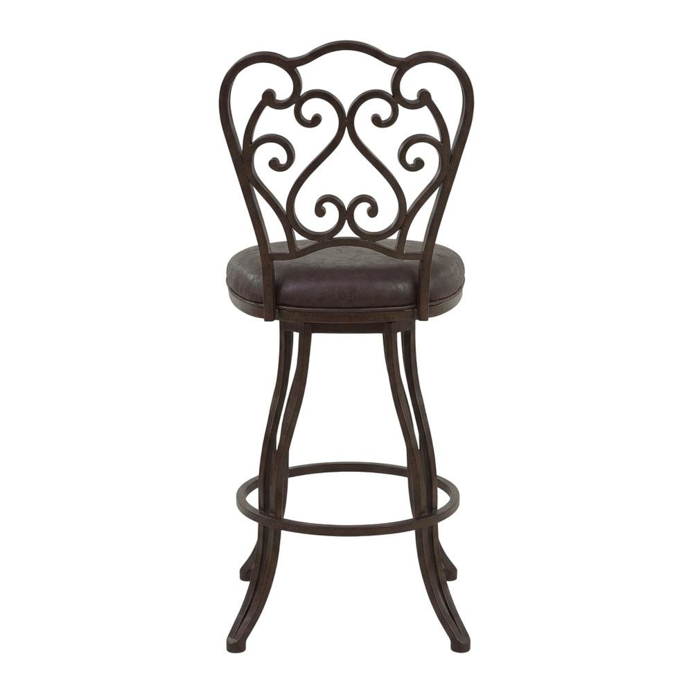 Counter Height Metal Swivel Barstool with Bandero Espresso Upholstery