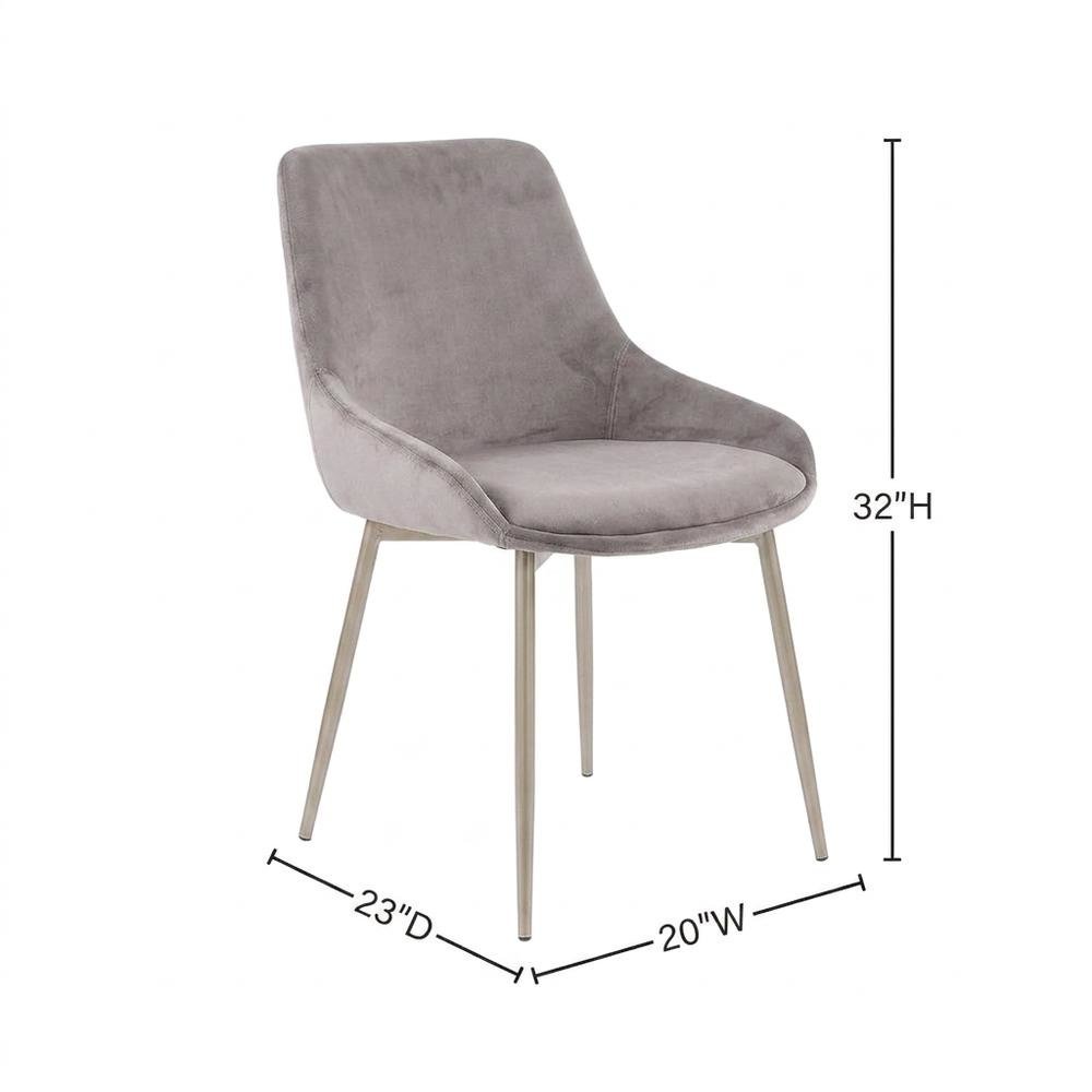 Gray Velvet Accent Chair with Polyester Upholstery and Sturdy Legs