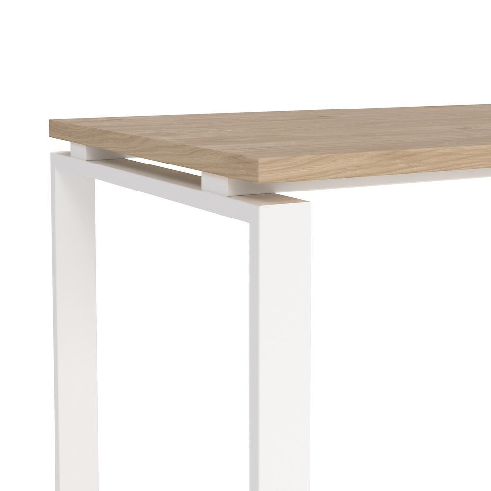 Brown Computer Desk with Metal Legs for Home Office or Study Room