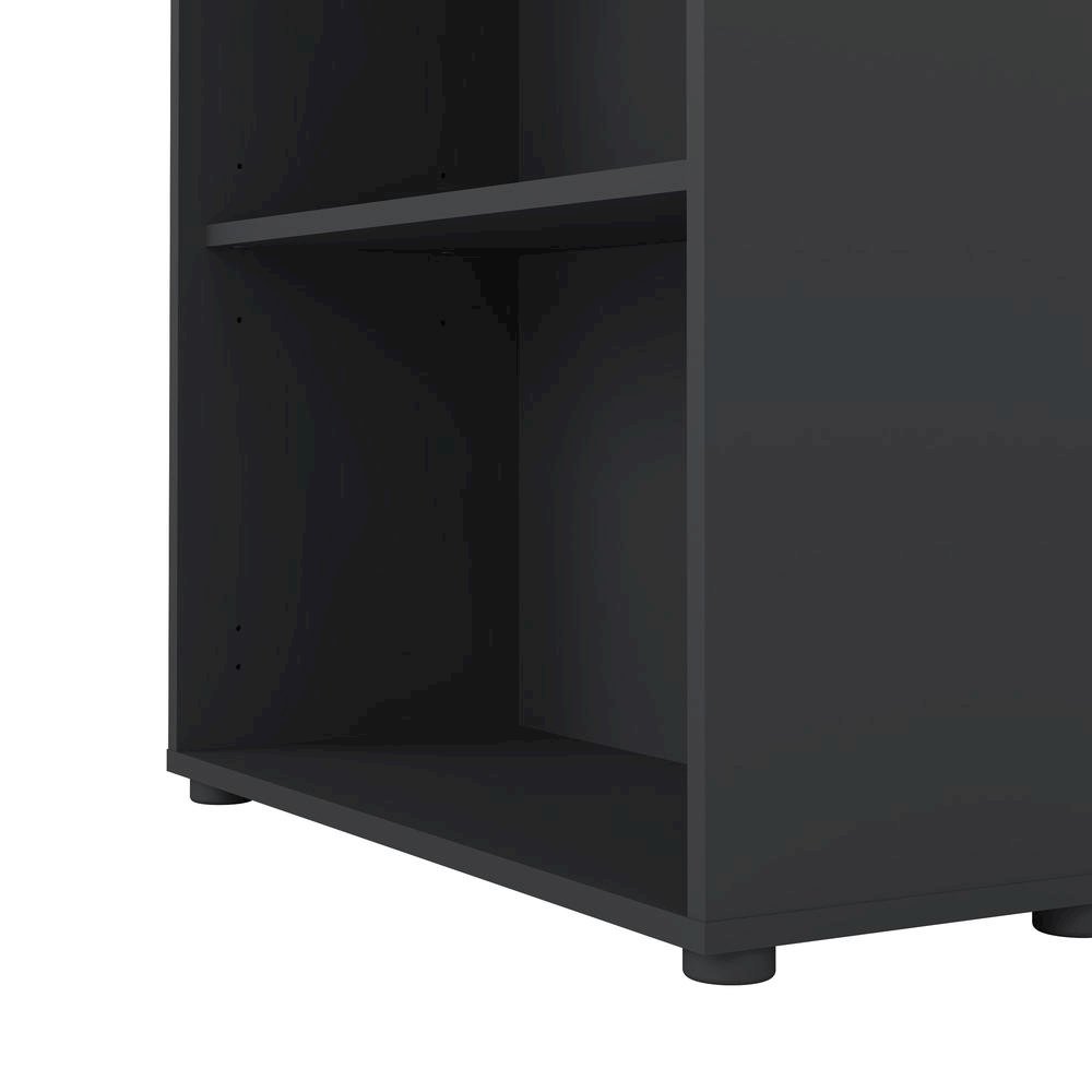 Contemporary Gray 6-Shelf Bookshelf for Bedroom, Office, or Living Room