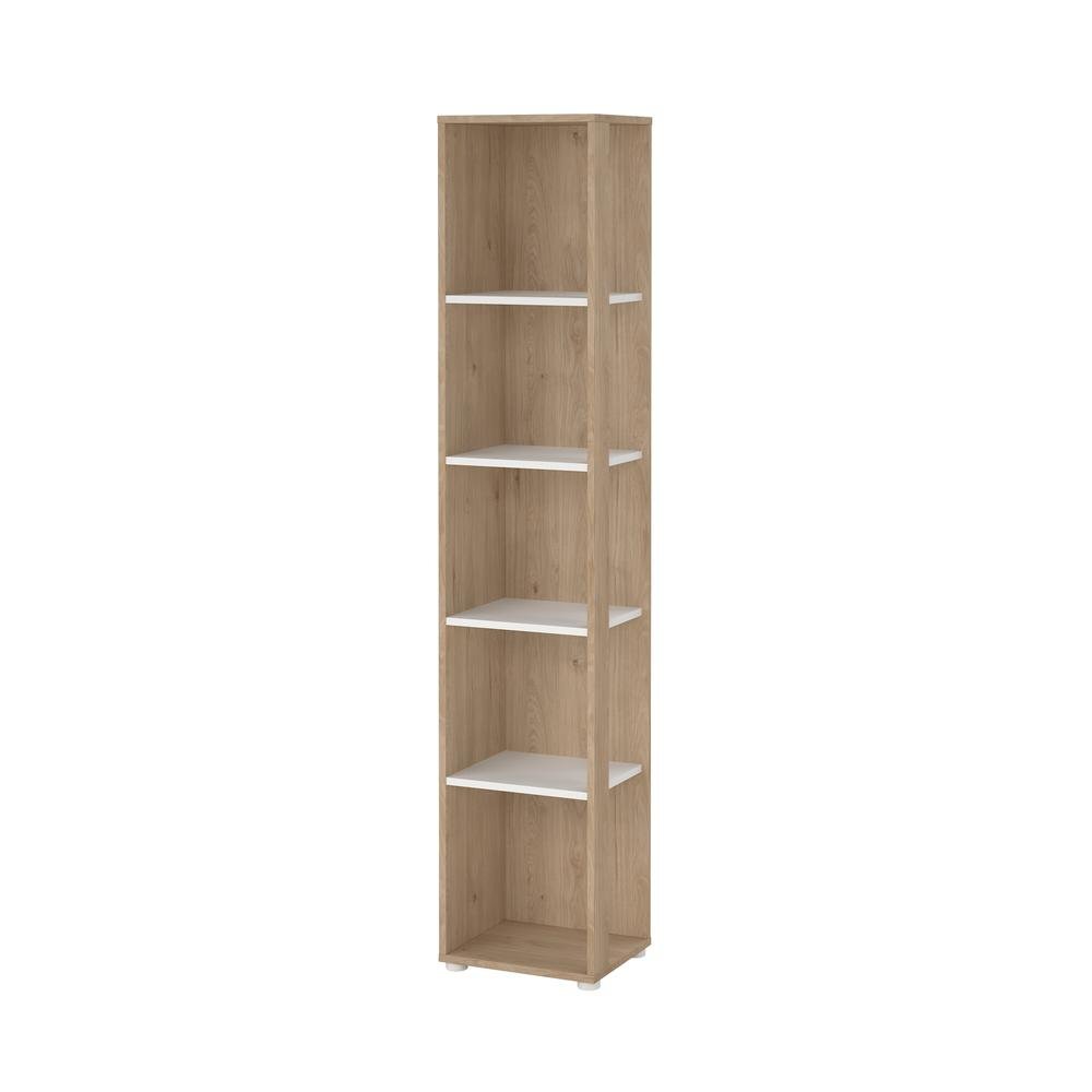Brown 5-Shelf Bookcase with Side Access Design for Home or Office