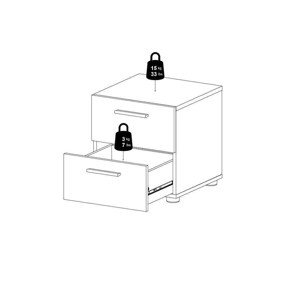 Stubbe 2 Drawer Nightstand, Truffle