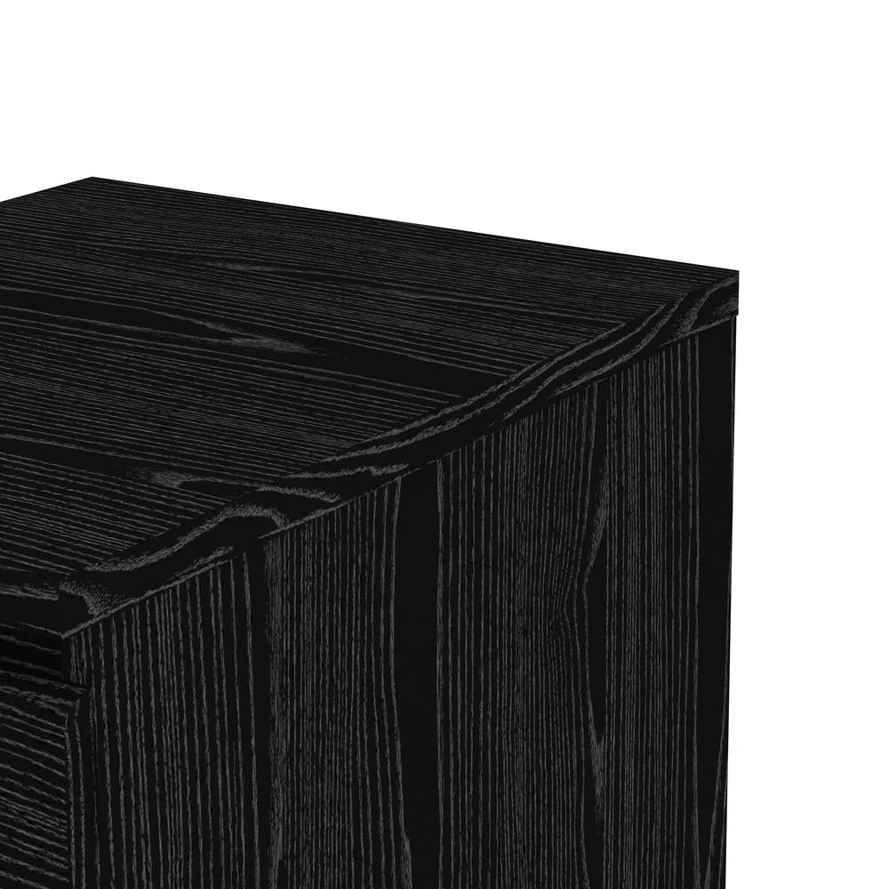 Black 2 Drawer Nightstand - Bedroom Bedside Drawer Storage Furniture