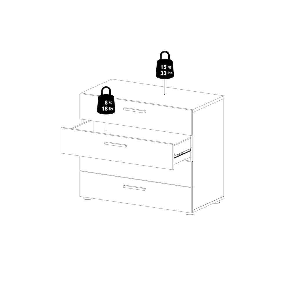 Austin 4 Drawer Chest, Oak Structure