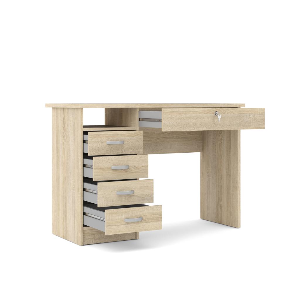 Desk with 5 Drawers, Oak