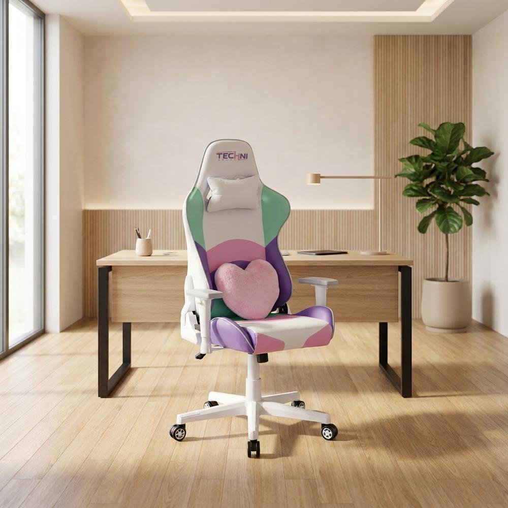 Kawaii Office and Gaming Chair with Ergonomic Design and Breathable Mesh