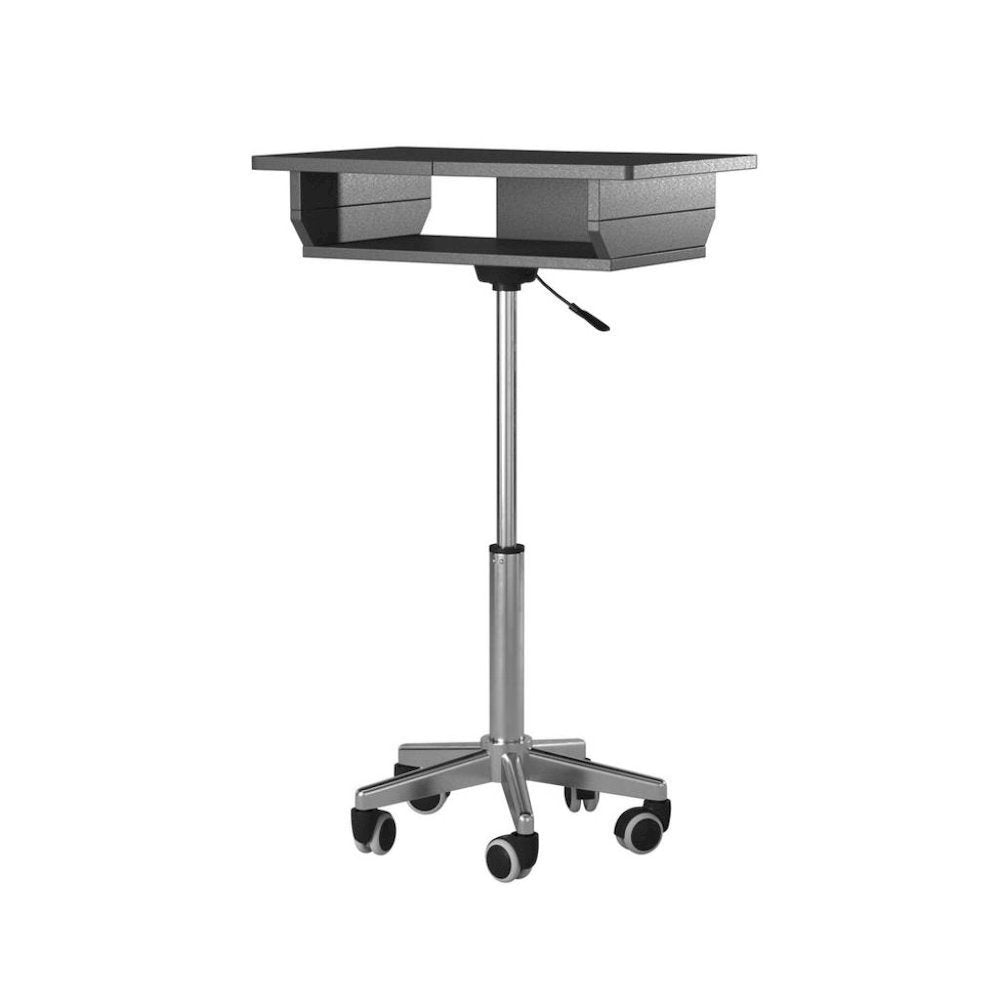 Gray Folding Desk With Adjustable Height And Panels, Portable Laptop Table