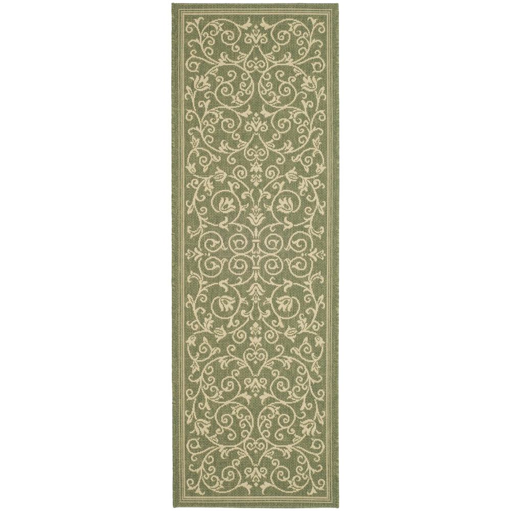 COURTYARD, OLIVE / NATURAL, 6'-7" X 6'-7" Round, Area Rug, CY2098-1E06-7R