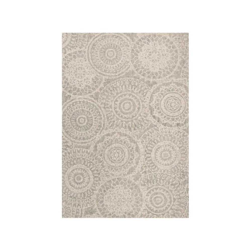 Abstract, IVORY / GREY, 6' X 6' Round, Area Rug, ABT205B-6R