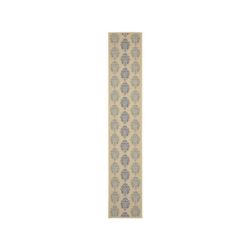 COURTYARD, NATURAL / BLUE, 2'-3" X 14', Area Rug, CY2720-3101-214