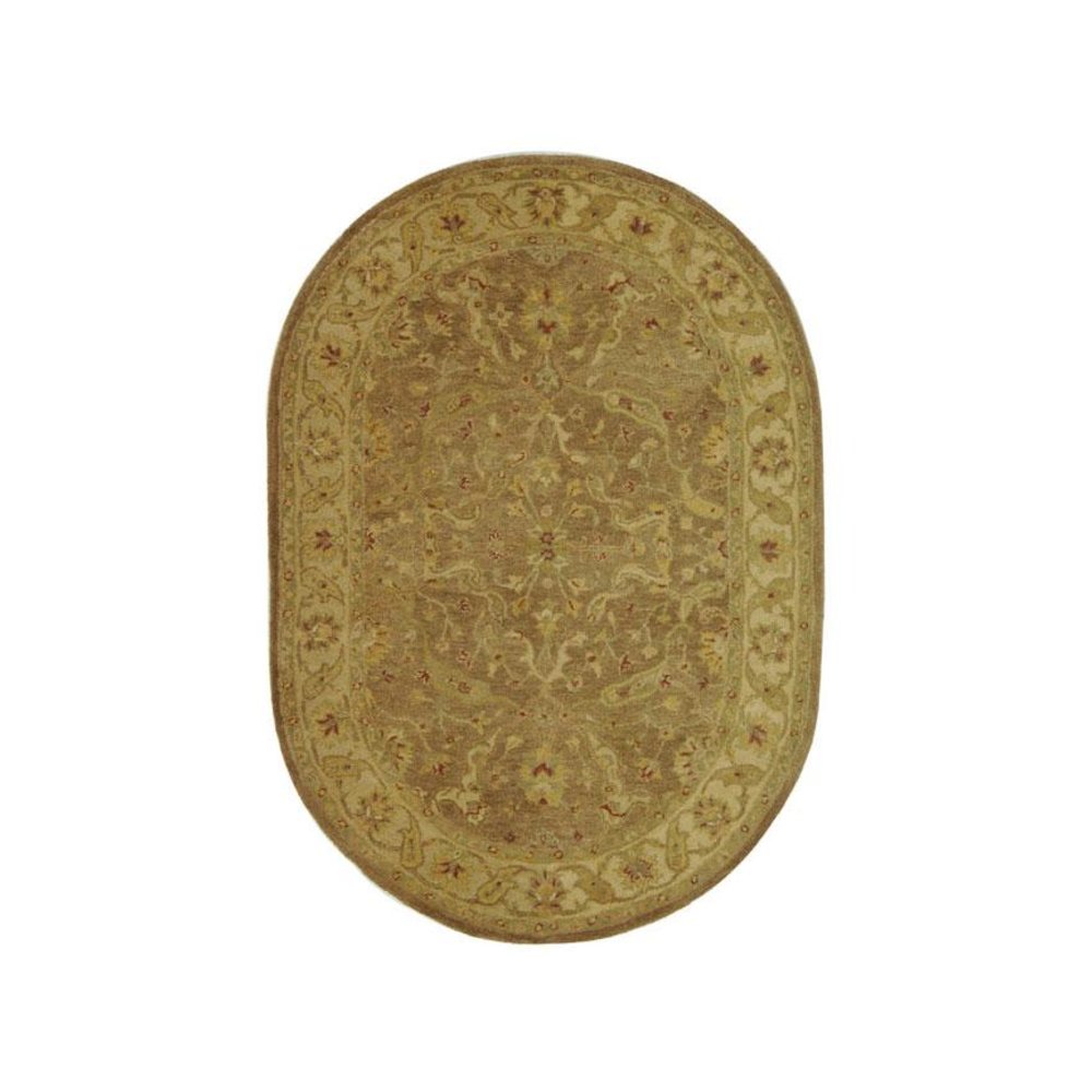 ANTIQUITY, BROWN / GOLD, 4'-6" X 6'-6" Oval, Area Rug