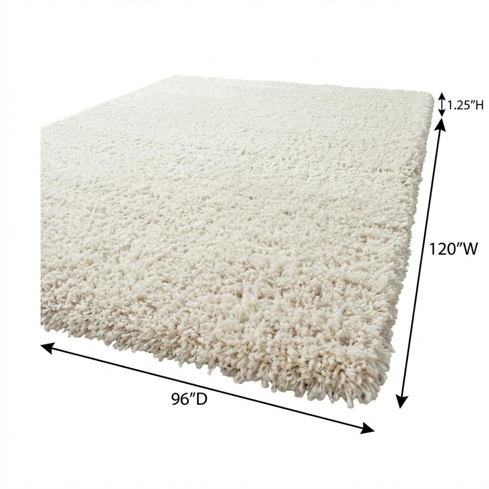 Ivory and Beige Area Rug, Power Loomed Large Rectangle Design for Living Room