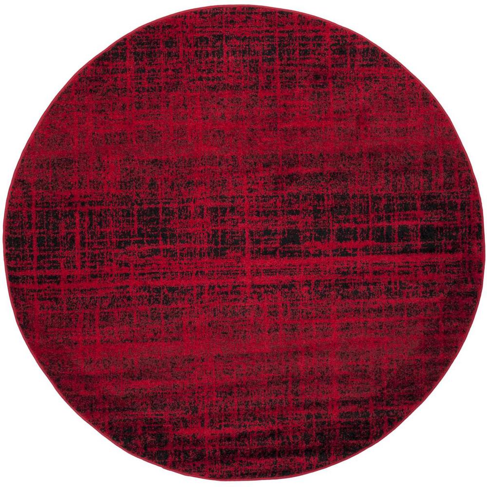 Adirondack, RED / BLACK, 6' X 6' Round, Area Rug, ADR116F-6R
