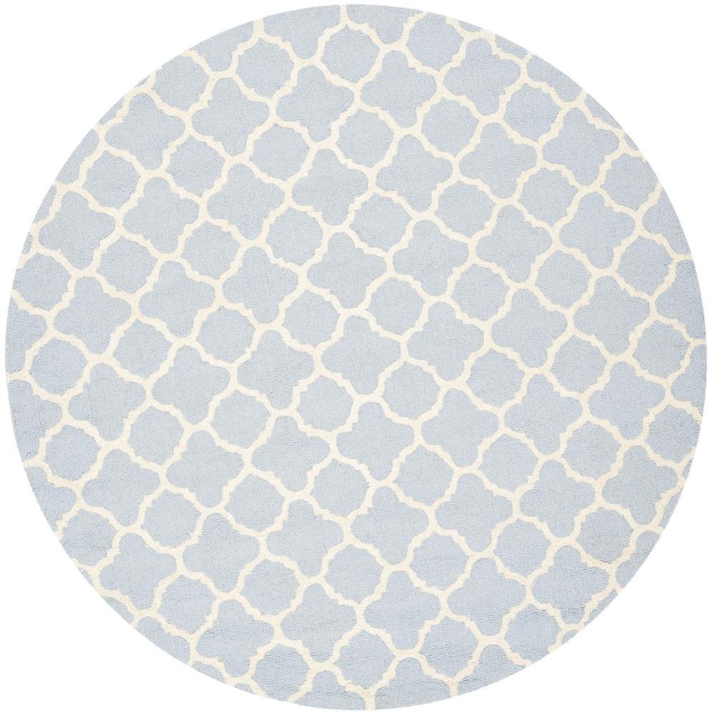 CAMBRIDGE, LIGHT BLUE / IVORY, 6' X 6' Round, Area Rug, CAM130A-6R