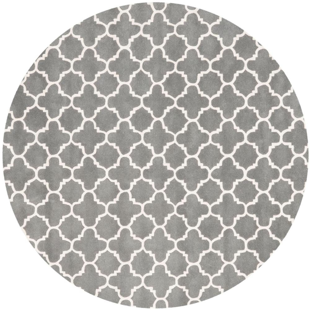 CHATHAM, DARK GREY / IVORY, 9' X 9' Round, Area Rug, CHT717D-9R