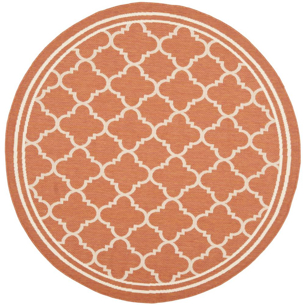 COURTYARD, TERRACOTTA / BONE, 5'-3" X 5'-3" Round, Area Rug, CY6918-241-5R