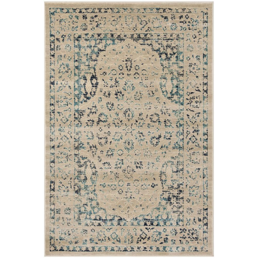 EVOKE, BEIGE / TURQUOISE, 4' X 6', Area Rug, EVK508F-4