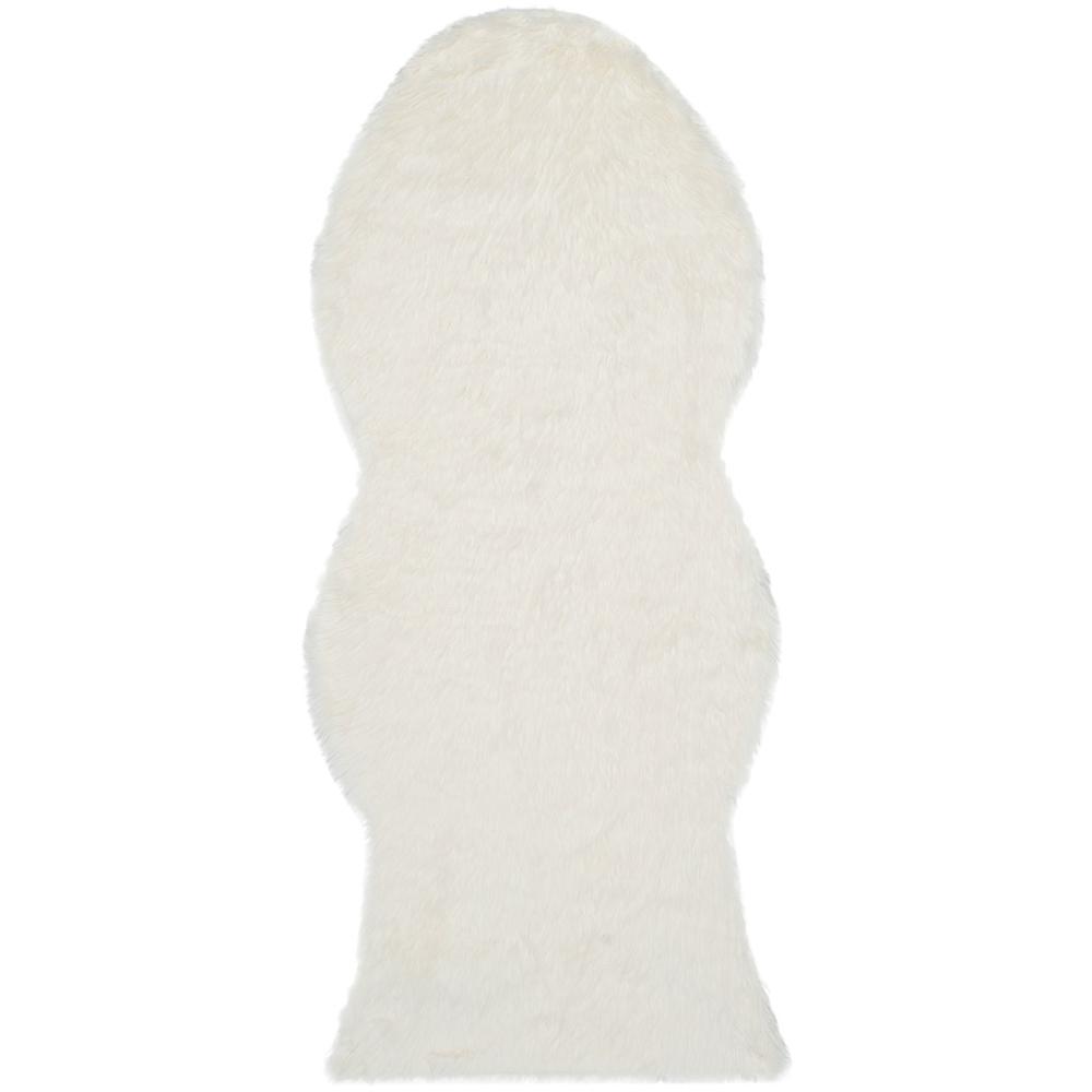 FAUX SHEEP SKIN, IVORY, 2'-6" X 12', Area Rug