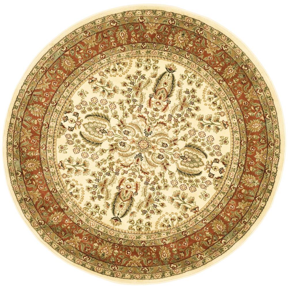 LYNDHURST, IVORY / RUST, 5'-3" X 5'-3" Round, Area Rug, LNH214R-5R