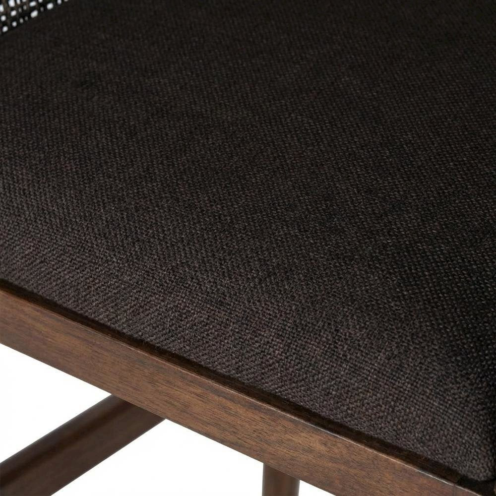 Dark Brown Adventure Bar Stool with Wood Frame and Foam Cushion