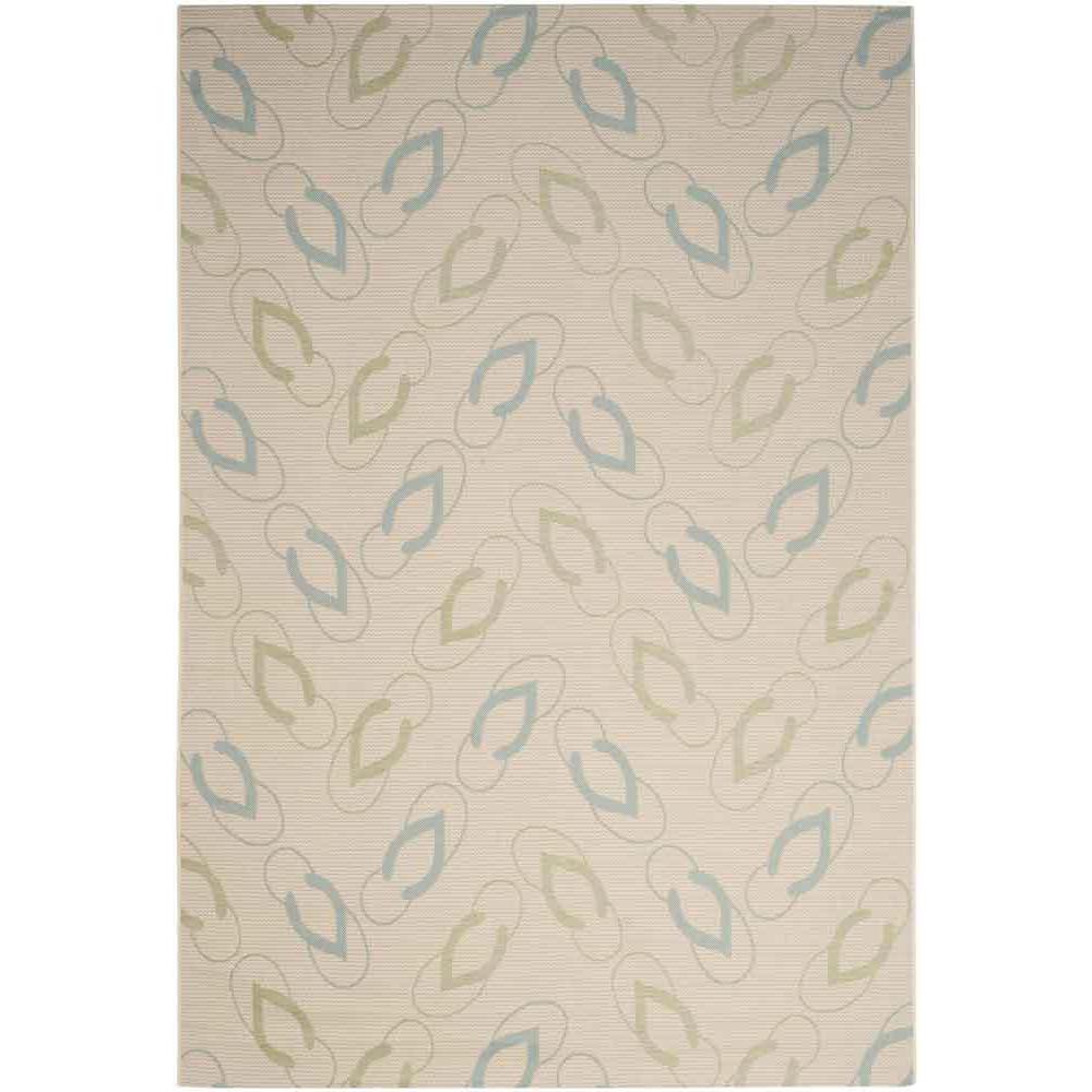 COURTYARD, BEIGE / AQUA, 6'-7" X 9'-6", Area Rug, CY7420-213A24-6