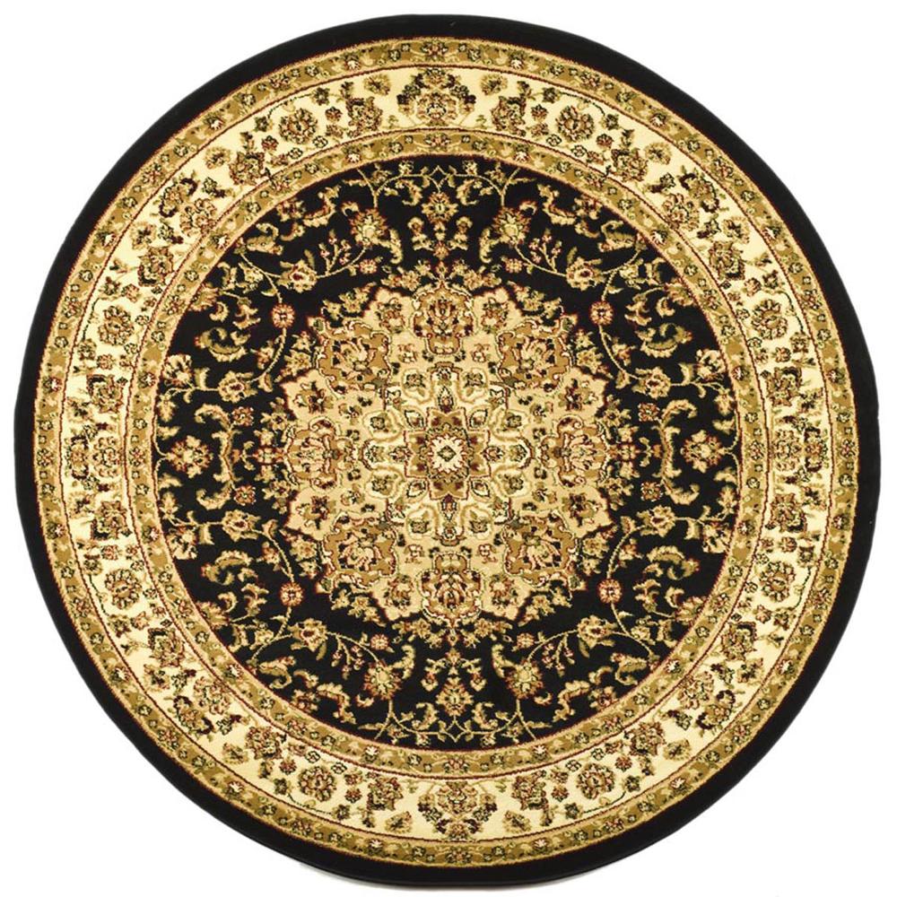 LYNDHURST, BLACK / IVORY, 8' X 8' Round, Area Rug, LNH222A-8R