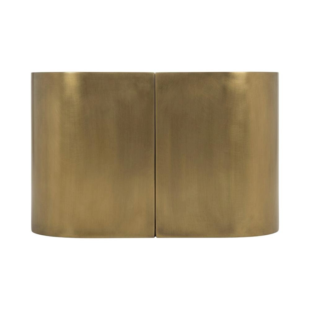 Retro Mid-Century Coffee Table, Metal Frame, Brass Accents