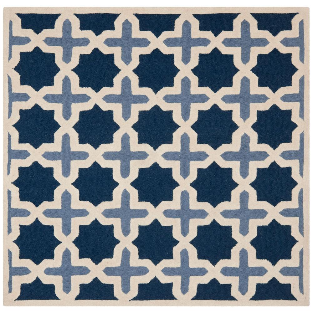 CAMBRIDGE, BLUE / IVORY, 8' X 8' Square, Area Rug, CAM127A-8SQ