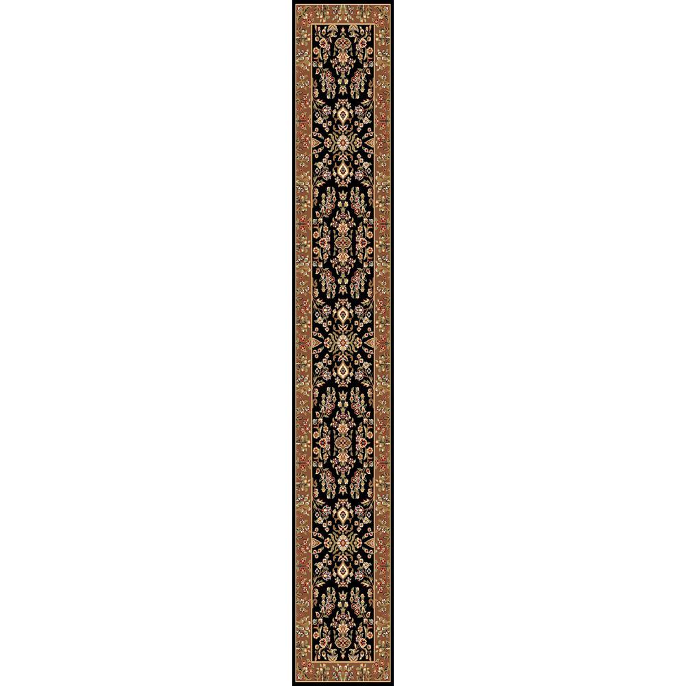 LYNDHURST, BLACK / TAN, 2'-3" X 22', Area Rug