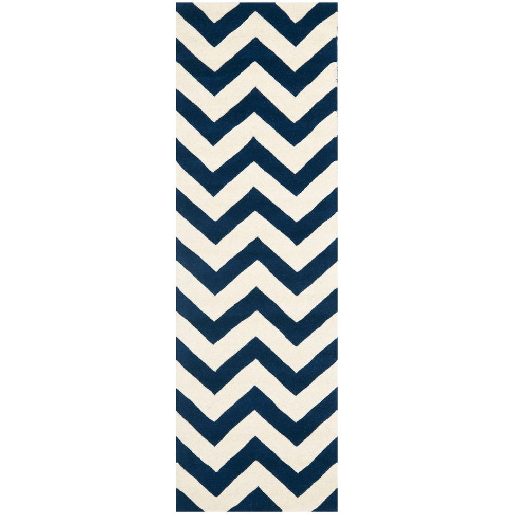 CHATHAM, DARK BLUE / IVORY, 2'-3" X 7', Area Rug, CHT715C-27