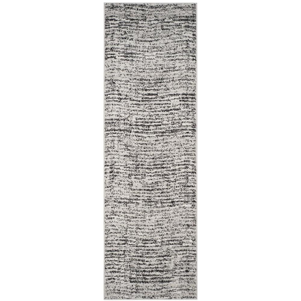 Adirondack, BLACK / SILVER, 2'-6" X 22', Area Rug, ADR117A-222