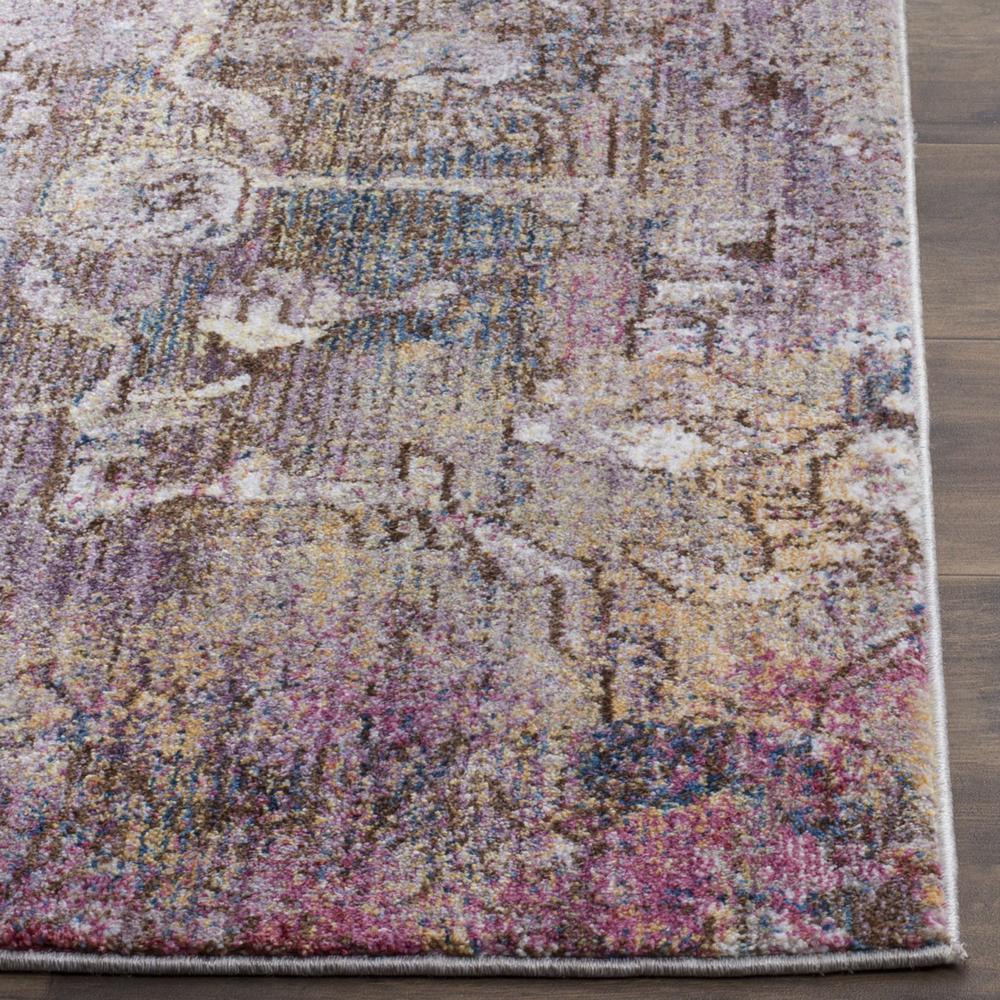 BRISTOL, PINK / GREY, 7' X 7' Square, Area Rug