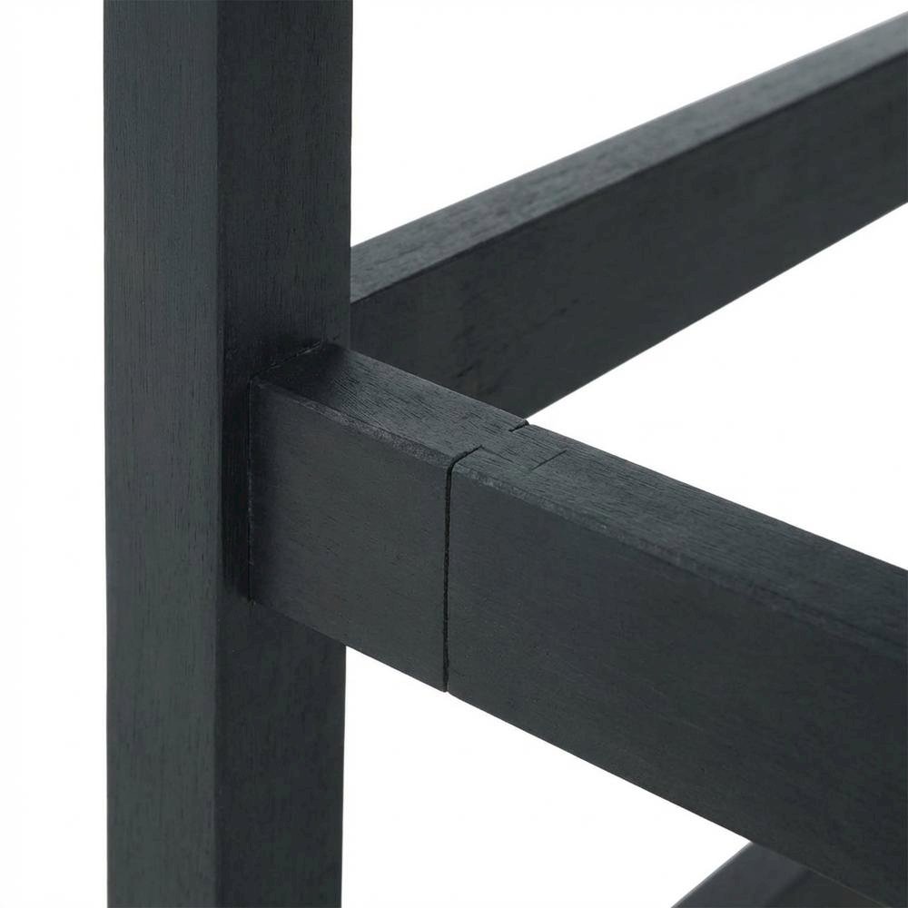 Dark Slate Grey Acacia Bench with Galvanized Steel Frame for Outdoor Use