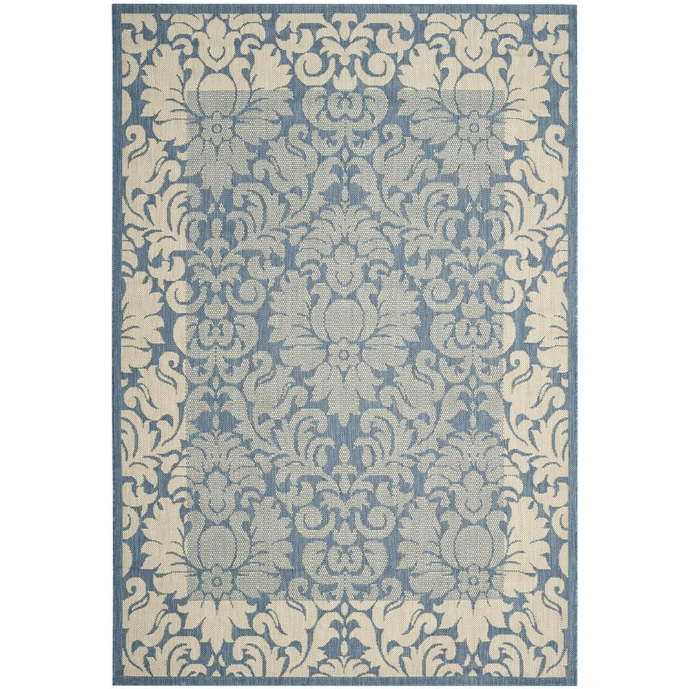 COURTYARD, BLUE / NATURAL, 6'-7" X 9'-6", Area Rug, CY2727-3103-6