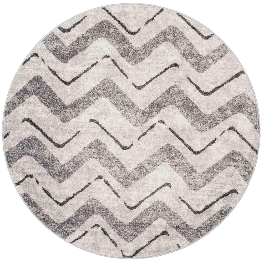 Adirondack, SILVER / CHARCOAL, 6' X 6' Round, Area Rug, ADR121P-6R