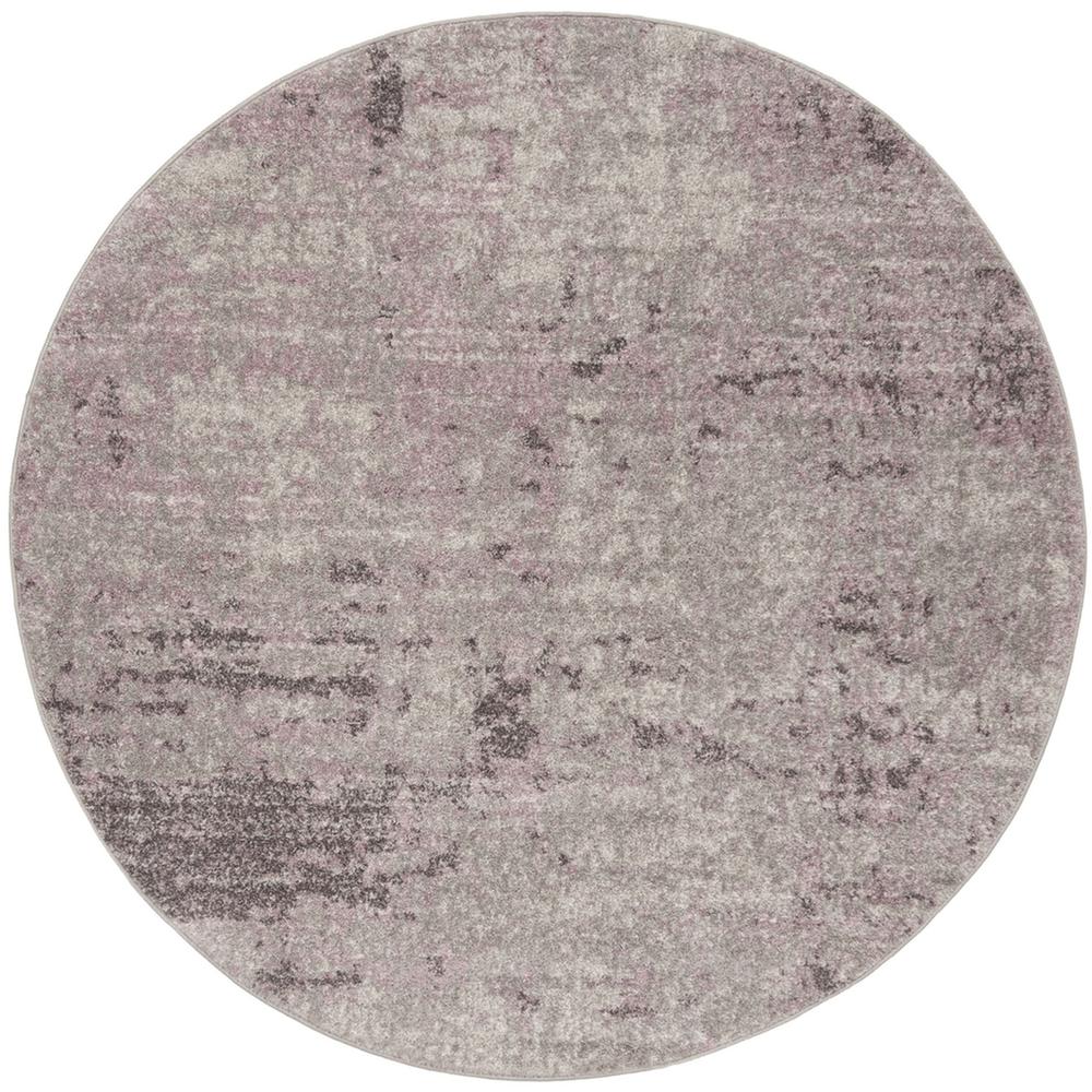 Adirondack, LIGHT GREY / PURPLE, 4' X 4' Round, Area Rug, ADR130M-4R
