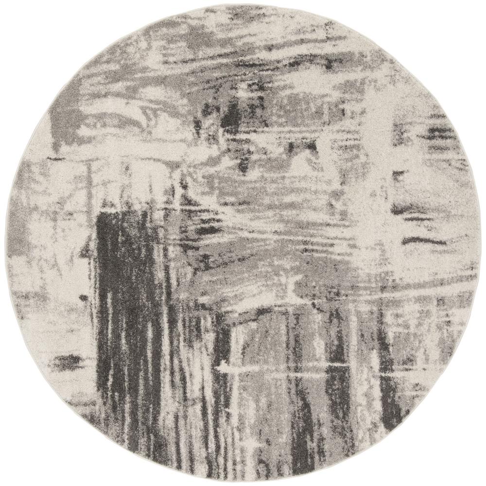 Adirondack, IVORY / GREY, 6' X 6' Round, Area Rug, ADR133C-6R