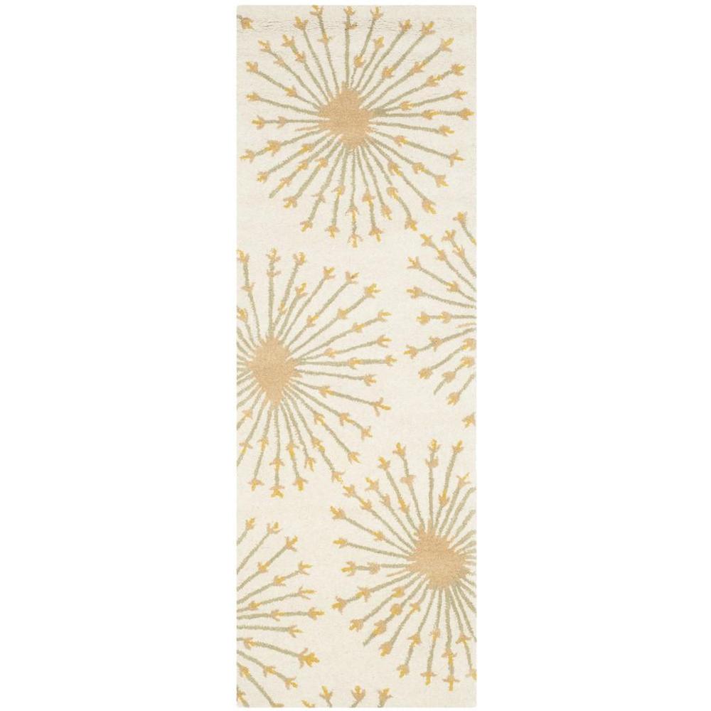 BELLA, BEIGE / GOLD, 2'-3" X 7', Area Rug