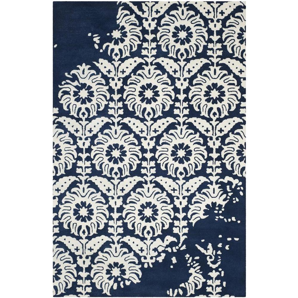 BELLA, NAVY / IVORY, 6' X 9', Area Rug, BEL125D-6