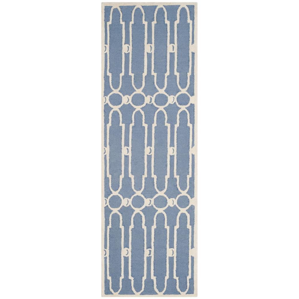 BELLA, BLUE / IVORY, 2'-3" X 7', Area Rug, BEL137A-27