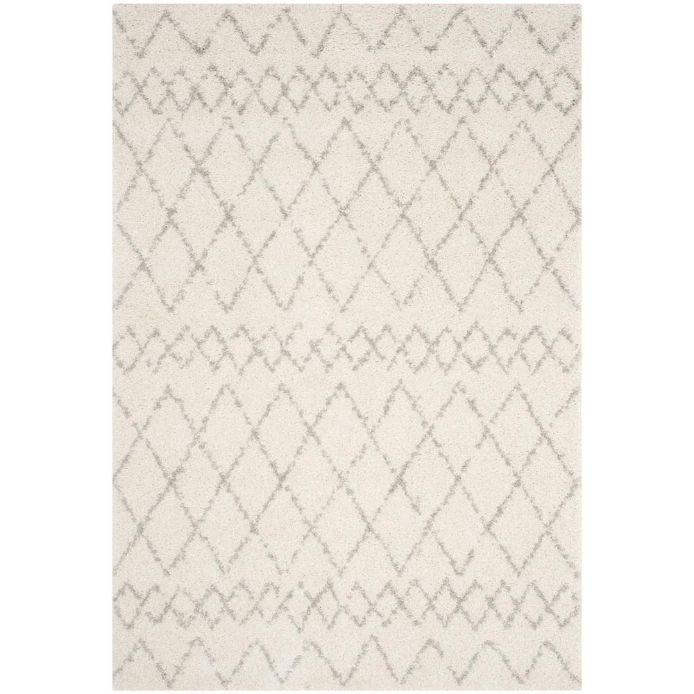 BERBER SHAG, CREAM / LIGHT GREY, 4' X 6', Area Rug, BER165C-4